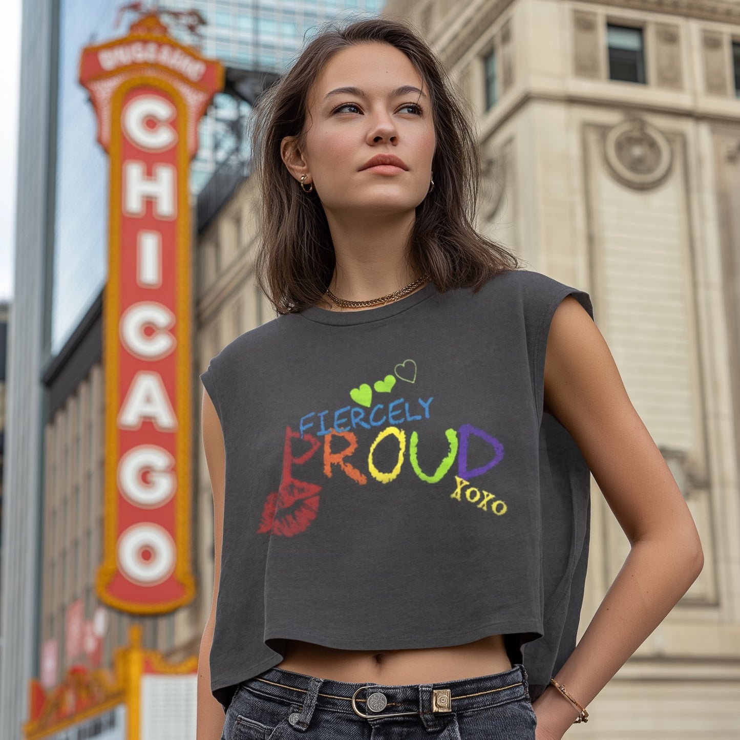 FIERCELY PROUD UNISEX HEAVYWEIGHT GSM 200 SLIGHTLY CROPPED MUSCLE T-SHIRT